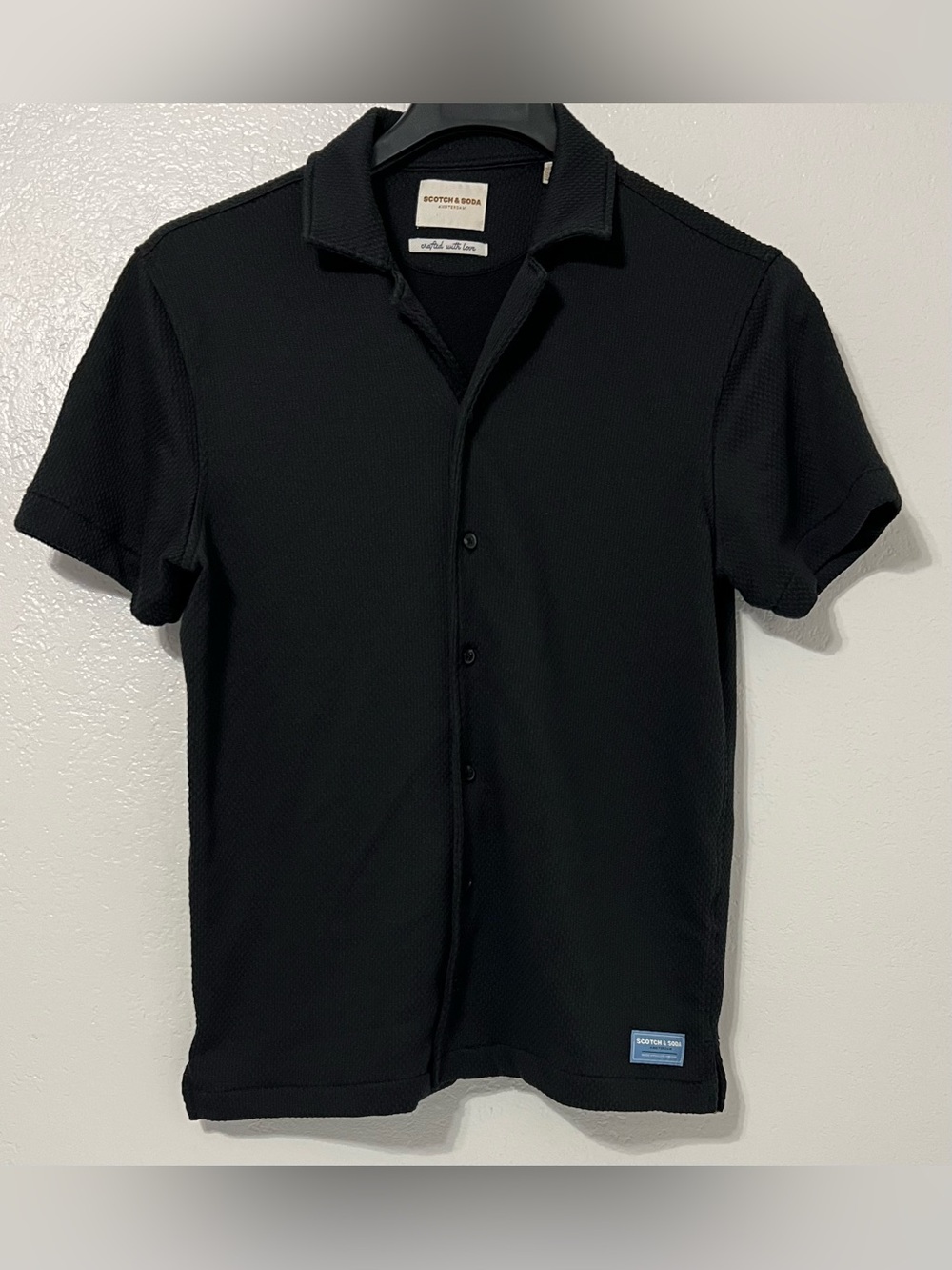 Scotch & Soda Amsterdam Textured Button Front Shirt Short Sleeve Minimalist